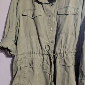 Jane + Delancey 2X utility military Jacket olive green